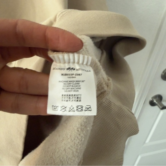 Brandy Melville- Light Brown Polo Crewneck Sweatshirt- M - Picture 6 of 8